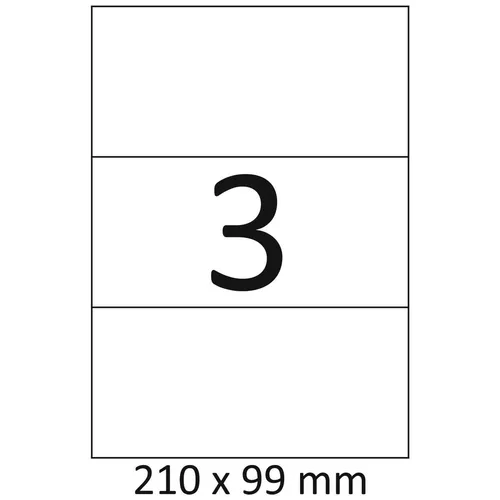 Etiketten 210 x 99mm 100 Blatt = 300 Stück