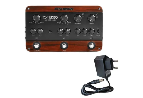 Fishman Akustikgitarre Tone DEQ AFX Vorverstärker - Konzertgitarren Vorverstärker mit 4-Band EQ, integriertem Effektprozessor und Notch-Filter gegen Rückkopplungen für exzellente Klangqualität und vielseitige Einsatzmöglichkeiten.