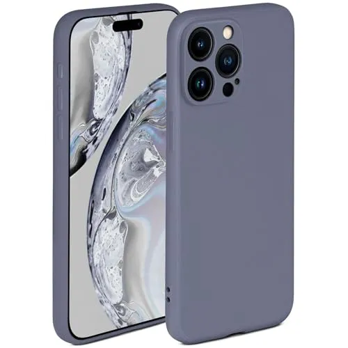 Produktbild ONEFLOW Soft Case für iPhone 15 Pro Hülle aus Silikon mit Kameraschutz, Silikonhülle mit erhöhtem Schutz fürs Display, Backcover Schutzhülle, weiche Handyhülle, Blau Grau