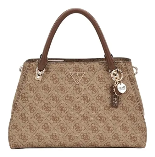 GUESS Noelle Girlfriend Satchel Latte Logo/Brown