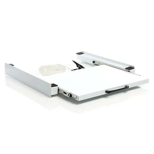 Wiltec Zwischenbaurahmen mit eckiger Ablage, max. 150 kg, Verbindungsrahmen für Waschmaschine und Trockner übereinander Stellen