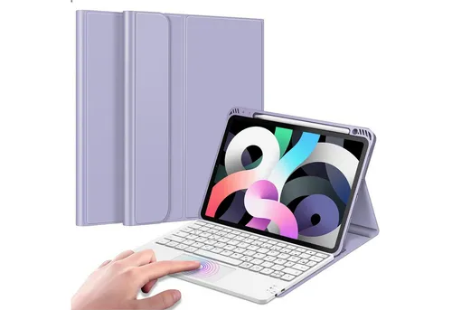 FINTIE Tastatur Hülle für iPad Air 11 Zoll mit Touchpad - Tastatur-Hülle für iPad Air 11 Zoll, mit abnehmbarer Tastatur und integriertem Touchpad für effizientes Arbeiten und Spielen. Schützt vor Staub und Feuchtigkeit.