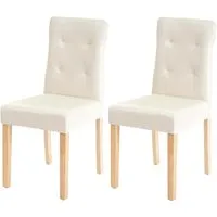 MCW Esszimmerstuhl E58 2er-Set – Bequeme Kunstlederstühle in Creme