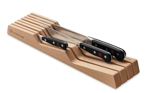 WÜSTHOF Schubladeneinsatz für 7 Messer, Buche – Ordnung für Ihre Messer - Küchenmesser: Hochwertiger Schubladeneinsatz aus Buchenholz für bis zu 7 Messer, schützt Klingen und sorgt für perfekte Ordnung in der Schublade.