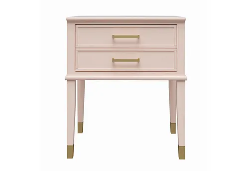 loft24 Beistelltisch Westerleigh - Rosa Nachttisch mit Schublade - Eleganter Nachttisch in Rosa, 60 cm breit mit einer praktischen Schublade für zusätzlichen Stauraum. Ideal für Schlafzimmer und stilvolle Akzente.