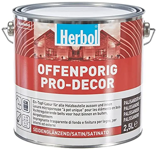 Herbol Offenporig Pro-Decor ZQ 2500 L - Hochwertiger Farbstoff für kreative Projekte, ideal für offene Poren, sorgt für eine gleichmäßige Farbgebung und einfache Anwendung.