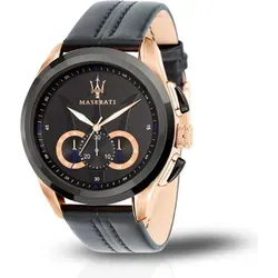 Maserati Herrenuhr Chronograph Schwarz Leder Armband [Ø 45 mm] R8871612027