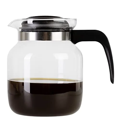 wenco Glaskanne 1,25 l - Vielseitige Kaffeekanne für Heiß- und Kaltgetränke - Kaffeekannen aus hitzebeständigem, bruchsicherem Glas (1,25 l) mit praktischem Deckel und Ausguss-Öffnung. Ideal für Tee, Kaffee und mehr, spülmaschinenfest und benutzerfreundlich.