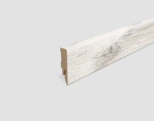 EGGER Sockelleiste Eiche weiss L511, L: 240 cm, H: 5.8 cm, 1-St., 2,40m, neues kubisches Profil, passend zu Fußboden Waltham Eiche weiss