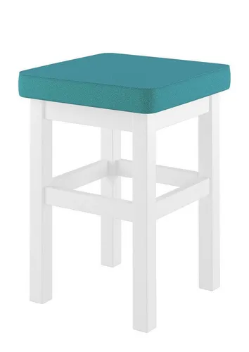 ERST-HOLZ Arbeitshocker Holzhocker mit Verschiedenen Polsterfarben Sitz in Waschweiß