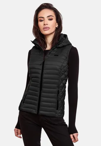 MARIKOO Damen Kapuzenweste B915 - Leichte Steppweste für den Übergang - Damen-Westen mit weichem Obermaterial und leichter Fütterung, ideal für Frühjahr und Herbst. Praktische Taschen und modische Farben sorgen für Stil und Komfort.