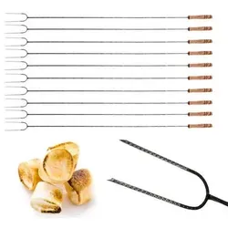 GarPet Grillspieß 100cm - 10 Stück Set für Lagerfeuer - Grillspieße für Lagerfeuer mit 100 cm Länge, ideal für sicheres Grillen von Brot, Würstchen und Marshmallows. Ergonomischer Holzgriff sorgt für Komfort und Hitzeschutz.