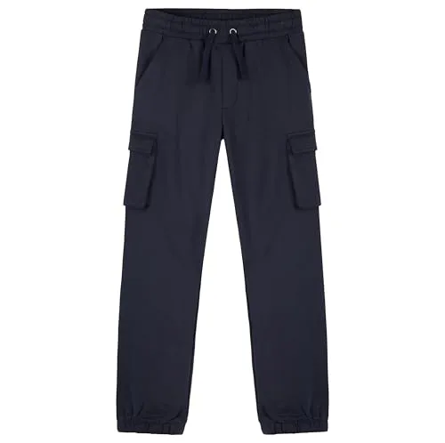 CityComfort Jungen Jogginghose lang, Cargohose Jogging Hose mit 4 Taschen, Sweathose für Kinder und Teenager (Navy Blau, 13-14 Jahre)
