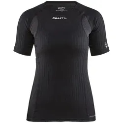 Craft Pro Active Extreme X Roundneck Short Sleeve Women black XS - Sportunterwäsche für Damen, hochfunktionelles Baselayer-T-Shirt aus recyceltem Meeresplastik mit herausragendem Temperaturmanagement und optimalem Feuchtigkeitstransport.