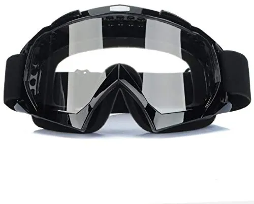DMZK Schutzbrille für Motocross Goggle,Transparent Motorrad Staubschutz Brille(Schwarz)