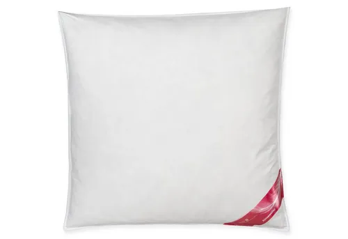 KÜNSEMÜLLER Federkissen 80x80cm - Hochwertiges Kissen mit 100% neuer canadischer Federfüllung, NOMITE-zertifiziert und ideal für Hausstauballergiker, waschbar bis 60°C für lange Hygiene.