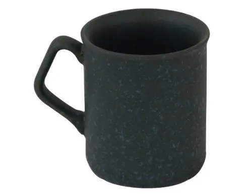 Bunzlauer keramik Becher 250ml – Kaffeebecher/Teetasse mit eckigem Henkel, Ø 8 cm, H 9,2 cm, klassische traditionelle Form (Dekor ZIELON)