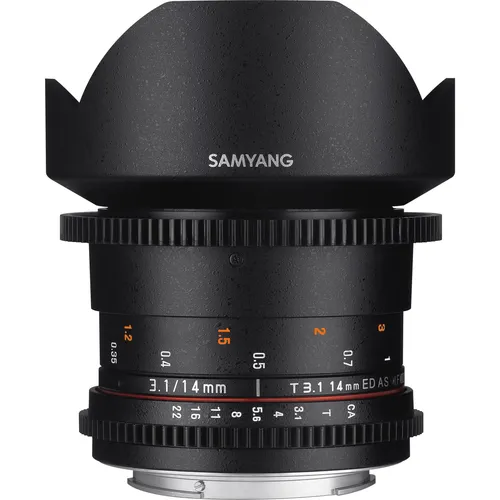 SAMYANG 13014T3.1N T3.1 VDSLR ED UMC II Objektiv für Anschluss Nikon (14mm)