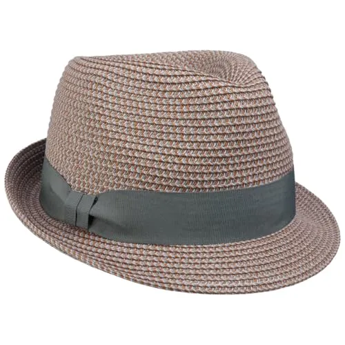 Seeberger Katalia Trilby Strohhut Damenhut Sommerhut Strohtrilby Damen - mit Ripsband, Ripsband Frühling-Sommer Sommer - One Size orange