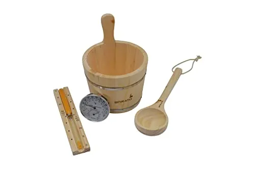 Sauna Zubehör Set Saunakübel mit Einsatz, Aufgusskelle etc.