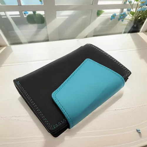 Jockey Club Damen Geldbörse aus echtem Leder mit RFID Schutz - Hochwertige Damen Geldbörse aus Soft-Rindleder mit RFID Schutz. Viele Fächer, darunter 10 Kartenfächer und 1 Münzfach, ideal für Sicherheit und Ordnung.