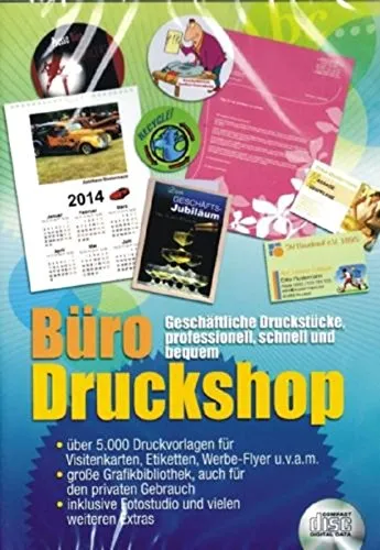 Büro Druckshop 5000 Druckvorlagen Etiketten Flyer uvm PC