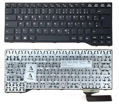 T-ProTek DE Tastatur mit Schwarz Rahmen für Fujitsu LifeBook E544 (VFY:E5440M2501DE)