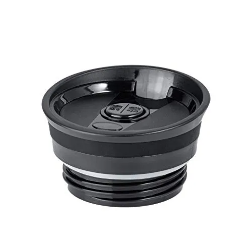 WELLGRO Thermobecher 400 ml + 1 Extradeckel - Edelstahl rostfrei - Silikon Soft-Touch Griffstück - BPA-frei - Isolierbecher doppelwandig - Travel Mug - Kaffeebecher to go, Farbe:Thermobecher Deckel