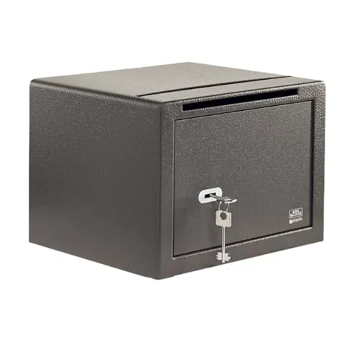 BURG-WÄCHTER Möbeltresor mit Schlüssel und Einwurfschlitzen, inkl. Fachboden, Doppelwandige Tür, 20,5 l, 14 kg, Point-Safe P2 S EWS, Schwarz