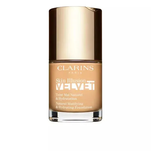 CLARINS Skin Illusion Velvet Foundation 30 ml - Nr. 105N - Make-up für einen natürlich matten Teint, reduziert Glanz und kaschiert Unregelmäßigkeiten. Die leichte, pflegende Formel sorgt für ein gleichmäßiges, angenehmes Finish.