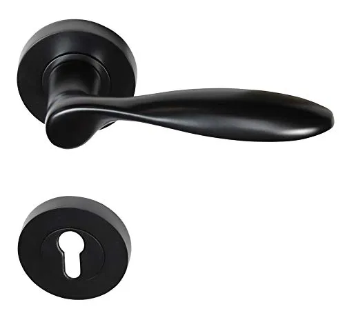 Häusler Onlinehandel GmbH Türbeschlag 1356-G R PZ Schwarz Türgriffe Türdrücker Türklinke