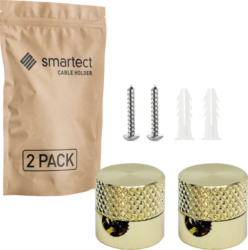 2x Affenschaukel Gold Aufputz-Kabelhalter Deckenpins Textilkabel Halterung