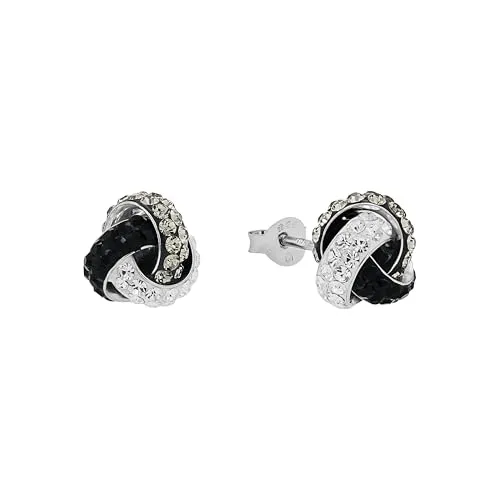 Amor Paar Ohrstecker - Elegante 4-tlg Ohrstecker aus 925 Sterling Silber - Ohrstecker aus 925 Sterling Silber mit strahlenden Preciosa-Steinen, ideal für den Alltag oder als Ergänzung für weitere Ohrlöcher. Perfekte Geschenkverpackung inklusive!