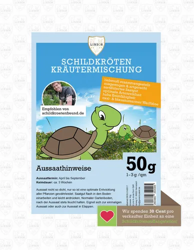 Linsor Schildkröten Samen Landschildkröten Futterpflanzen Schildkrötenfutter 50g
