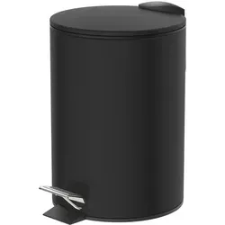 Kosmetik-Treteimer, Schwarz, ca. 3 l mit Absenkautomatik - Sonstige Badausstattung: Praktischer 3 l Kosmetik-Treteimer mit lautloser Absenkautomatik und hygienischem Inneneimer – ideal für kleine Räume.