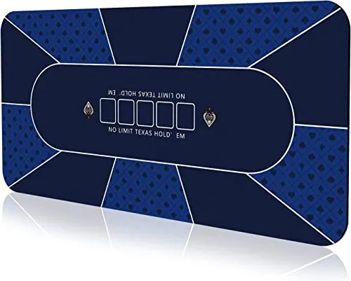 YUZPKRSI Profi Pokermatte 180 x 90cm, Texas Hold'em Pokerteppiche, Deluxe Poker Tischunterlage, Pokertischauflage Blackjack Matte, inkl Tragetasche für echtes Casino-Feeling