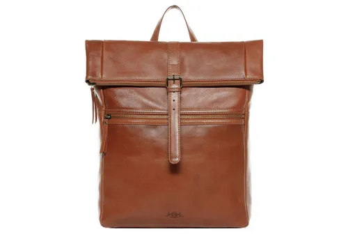 SID & VAIN Rucksack »LEVI«, Tagesrucksack 15,4 Zoll echt Leder Herren, Rucksack, backpack braun