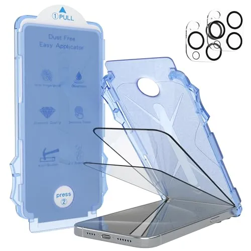 EAZY CASE - 2X Display Schutzglas kompatibel mit iPhone 15 Pro Max inkl. 2X Kameraschutz für iPhone 15 Pro Max Displayschutz Ultra Klar Schutz Glas Folie mit Installationshilfe Blasenfrei Transparent