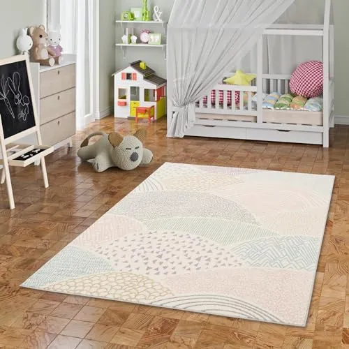 Pergamon Kinder Teppich Softstar Kids Fantasy – Bunt und Weich - Teppich für Baby- & Kleinkinderzimmer, schadstoffgeprüft nach Öko-Tex Standard 100, ideal für Fußbodenheizung und schonend für Parkett.