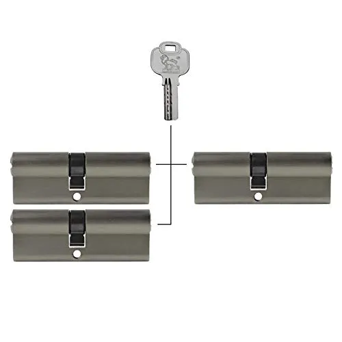 3x Profilzylinder 95 mm 45/50 gleichschließend inkl. 15 Schlüssel