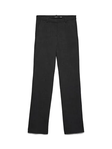 VERO MODA Damen Vmzamira Bestie Mw Straight Pant Noos, Dunkelgrau Melange, Größe S / 32L