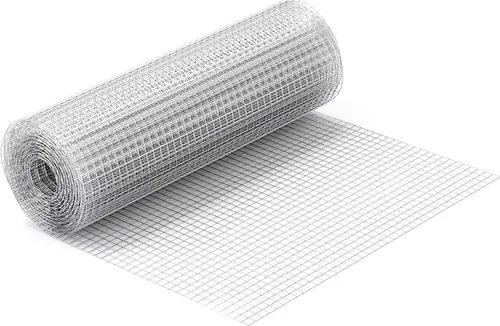 Wiltec Maschendrahtzaun 50 cm x 10 m, 0,7 mm Drahtstärke 12 x 12 mm Maschengröße, Volierendraht aus Stahl verzinkt, Drahtgitter, Vogeldraht