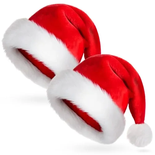 AUXHCYL Weihnachtsmütze Erwachsene – Plüsch Nikolausmütze für Festlichkeiten