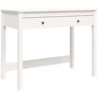 vidaXL Schreibtisch mit Schubladen Weiß 100x50 cm - Kinderschreibtische aus massivem Kiefernholz, stabil und elegant, mit 2 Schubladen für optimalen Stauraum und Organisation im Kinderzimmer.