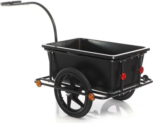 Wiltec Fahrrad Lastenanhänger mit 90L Wanne