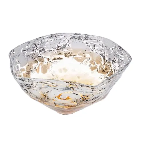 GLAS art Schale Arte - Glas - creme, orange - Ø 30cm - lebensmittelgeeignet - Geschenk für Frauen