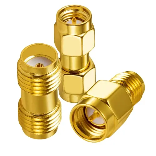 Vecys 4G Antenne Adapter 3 Typ Kit SMA Stecker Adapter SMA Stecker zu Buchse Adapter SMA Antennenadapter für 2G 3G 4G LTE Antennenrouter Amateurfunk DAB WLAN LAN WiFi Drahtloses Netzwerk