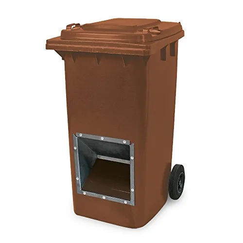 BRB Mobiler Streugutbehälter braun, Streusalzbehälter 240 Liter, mit Entnahmeöffnung, auch für Streusplit