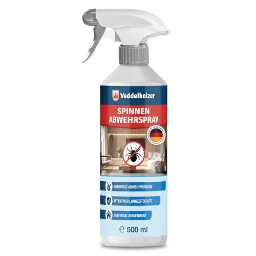Veddelholzer 500 ml Spinnen Abwehrspray Anti-Spinnenspray Effektive Spinnenabwehr Sofort & Langzeitwirkung, ungiftig & nicht färbend Schutz vor Spinnen im Innen- & Außenbereich