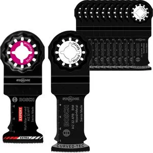 Bosch Accessories 2608666153 Sägeblatt-Set 10-teilig - Oszillierwerkzeug-Zubehör mit EXPERT MultiMax AIZ 32 APIT für präzise Multimaterial-Tauchschnitte und bis zu 50-facher Lebensdauer dank Bosch Carbide Technology.